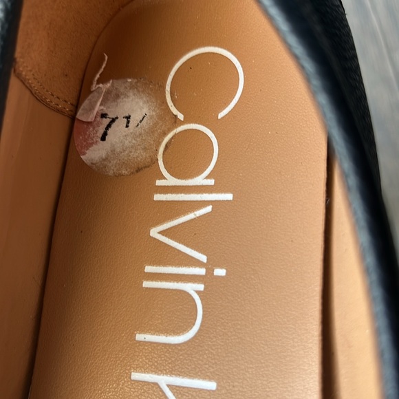 Calvin Klein Black Leather Loafers, Excellent Condition Women’s Sz 7.5 - Picture 2 of 6